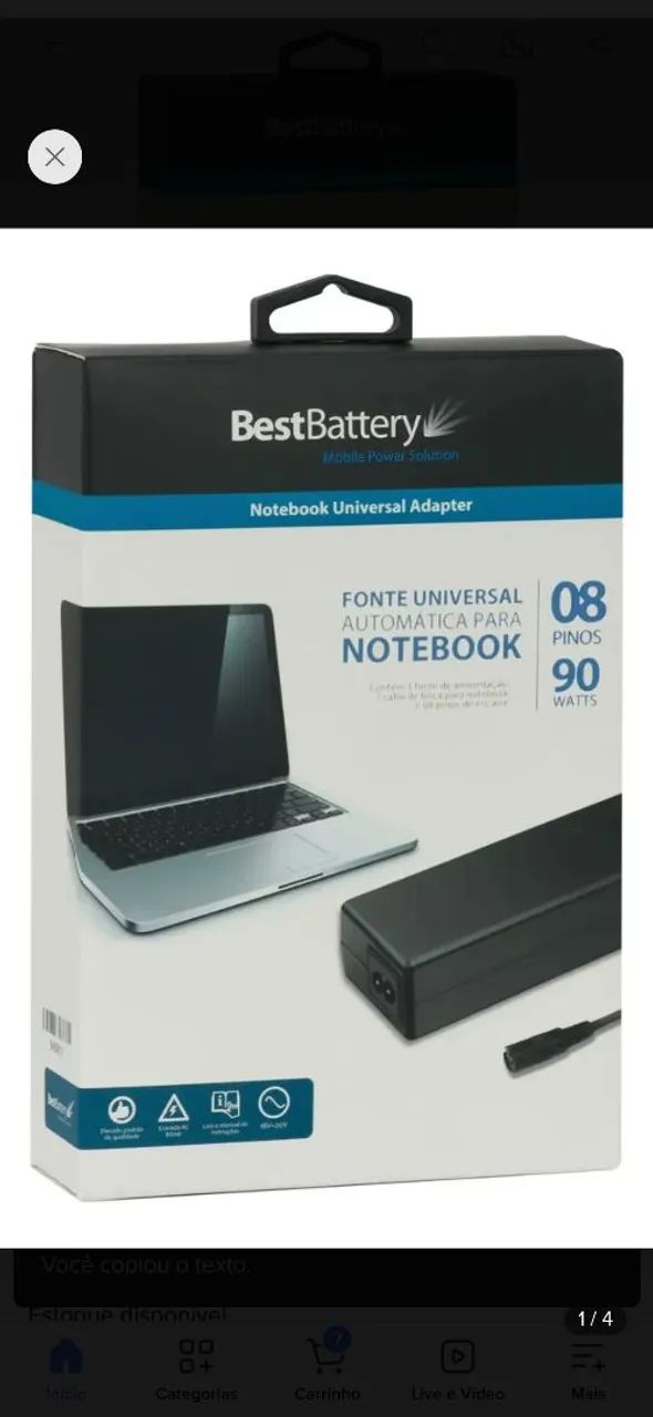 Fonte Universal Para Notebook Positivo 90w