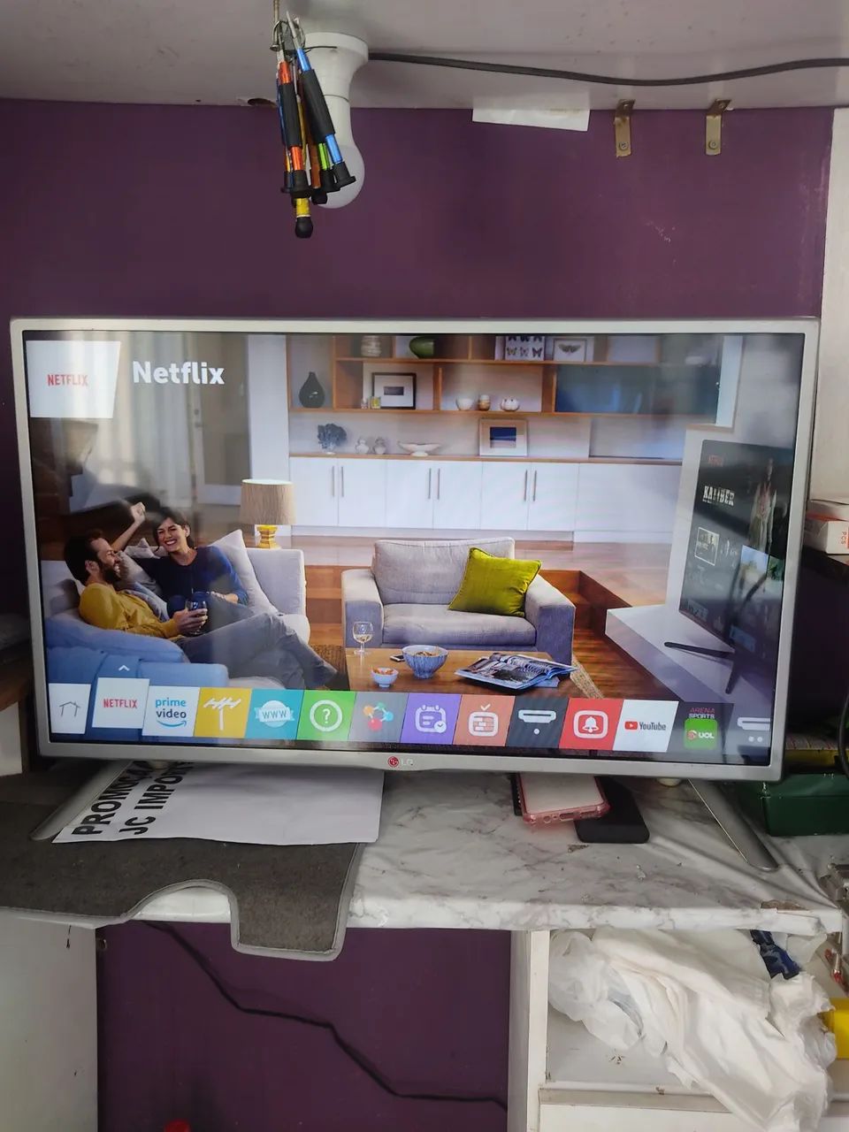 Tv LG smart 32 branca completa com valor top - Foto 3