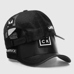 Boné Madrid Trucker Couro Preto MVCK - Foto 5