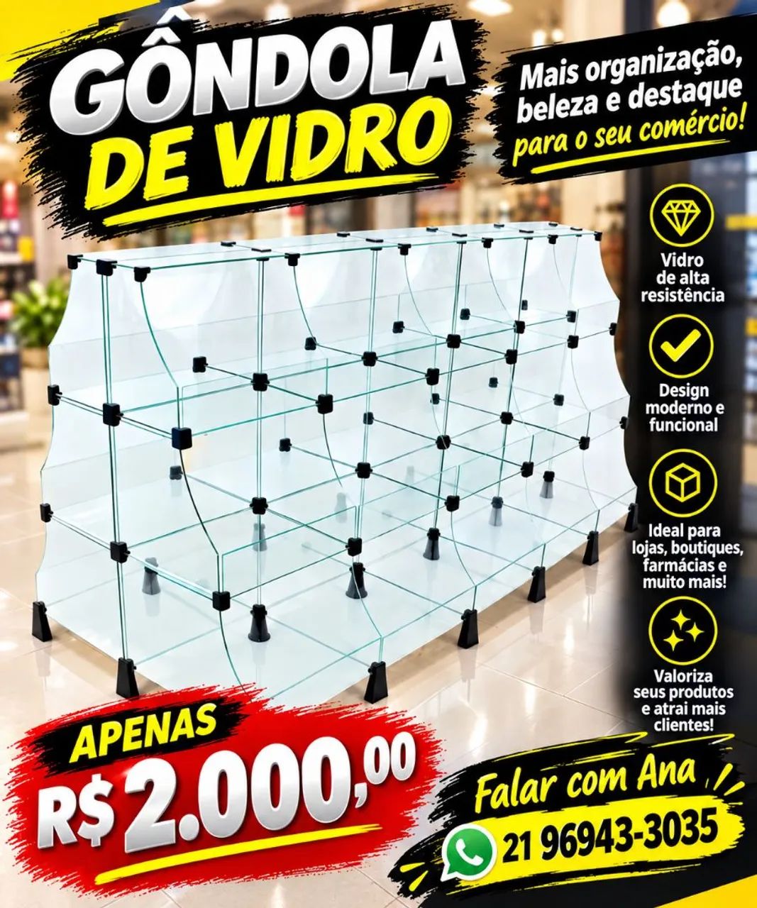 Gandola de vidro 