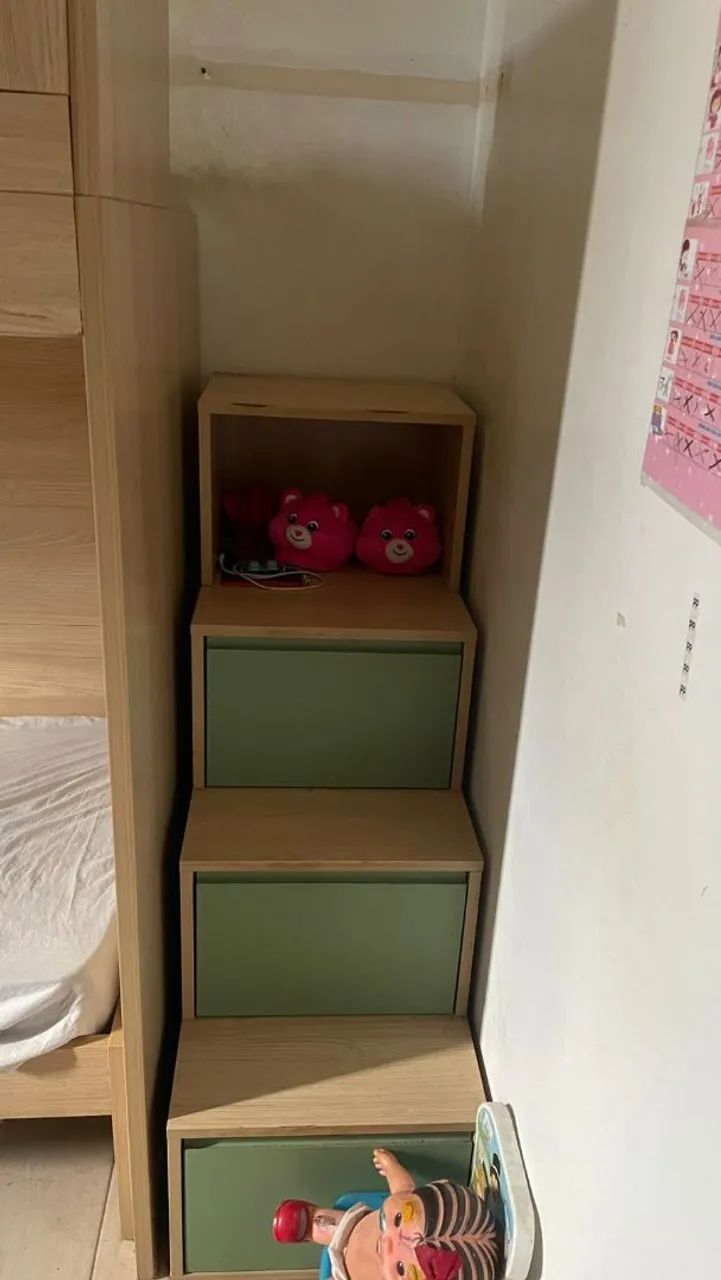Beliche  infantil + escada com gaveta 100% MDF - Foto 2