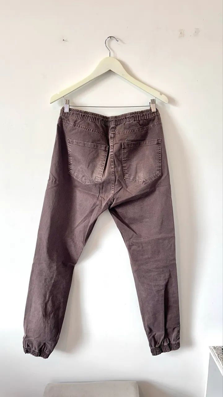 Calça Jogger Youcom Masculina Marrom Com Elástico - Foto 2