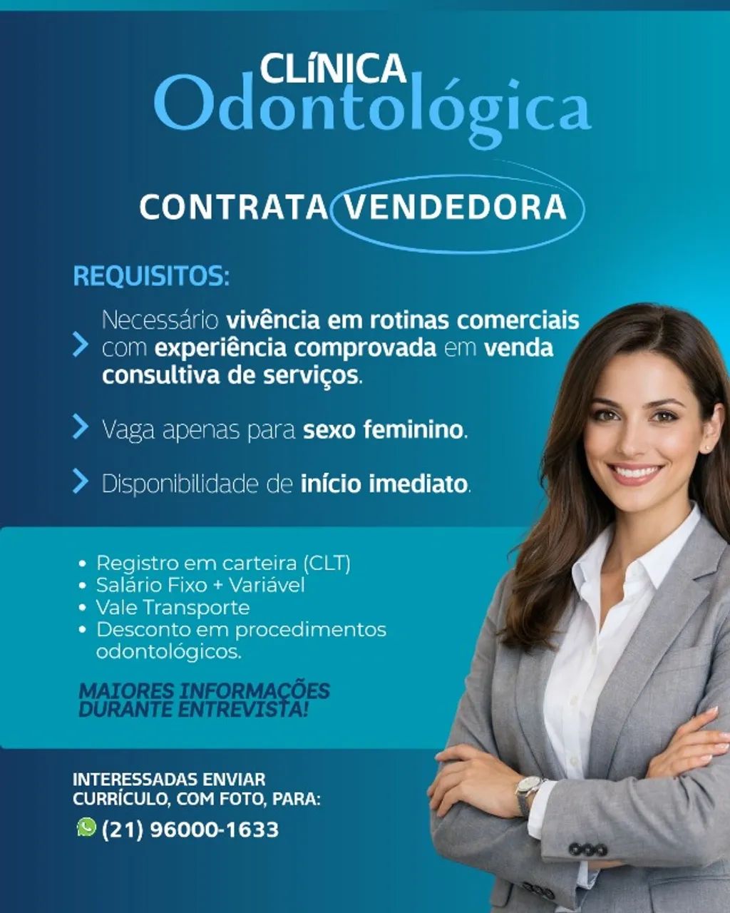 Vendedora - Serviços Odontológicos