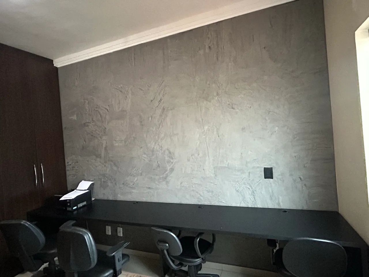 Mesa reta de escritório 3,20 metros toda no MDF de marcenaria 