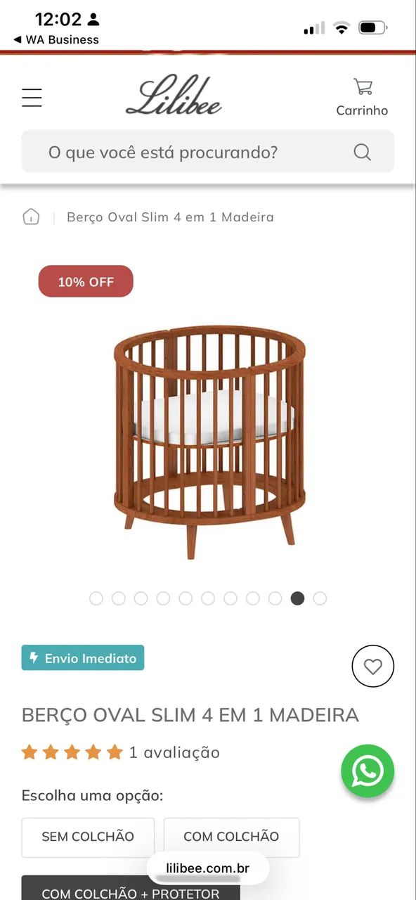 BERÇO OVAL SLIM 4 EM 1 - Lilibee - Foto 4