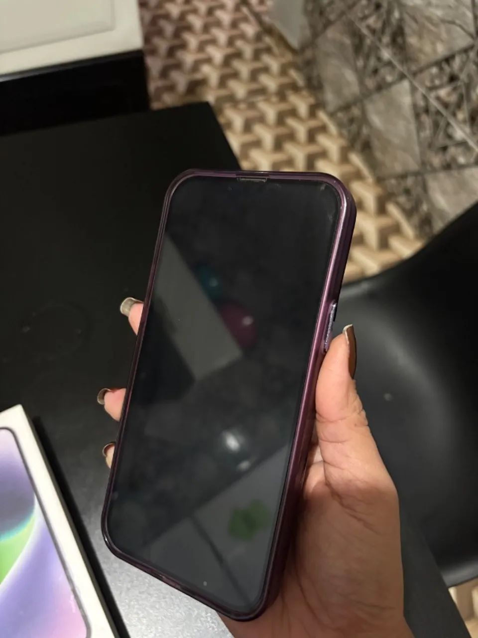 iPhone 14 Plus 128GB na cor lilás, muito bem conservado e funcionando perfeitamente. - Foto 2