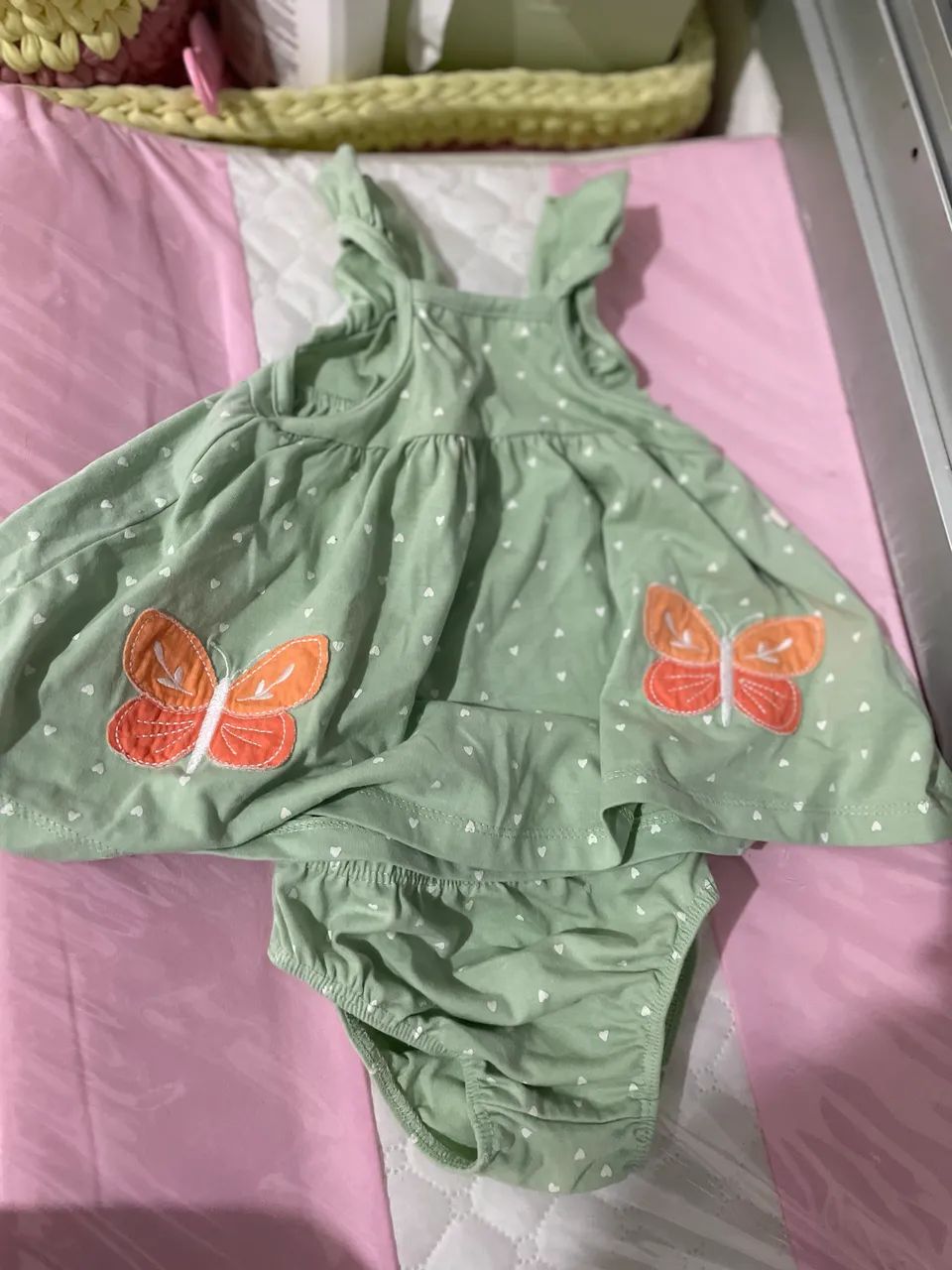 Conjunto vestido e calcinha bebe 3M  - Foto 4