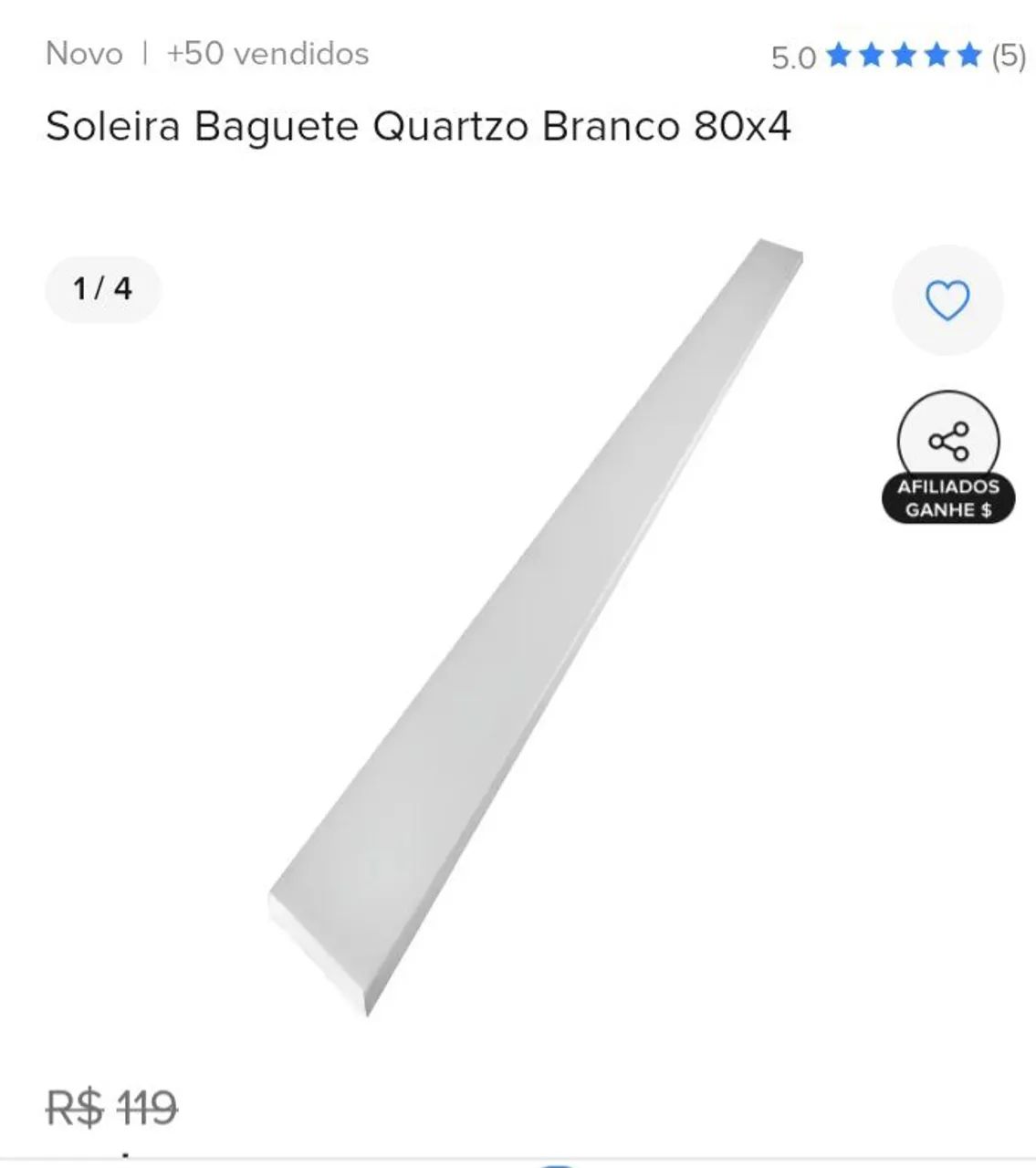 Soleira em quartzo branco
