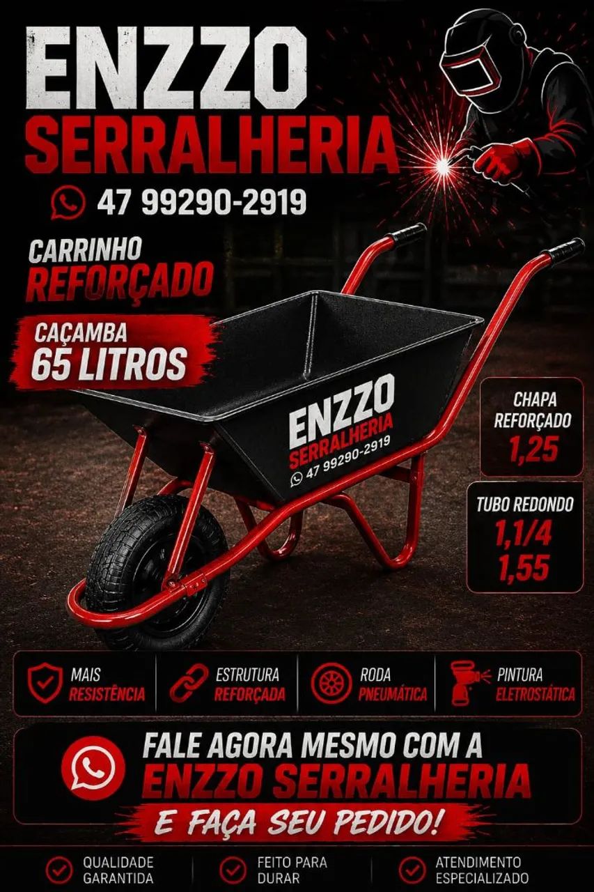 Carrinho de mão reforçado 