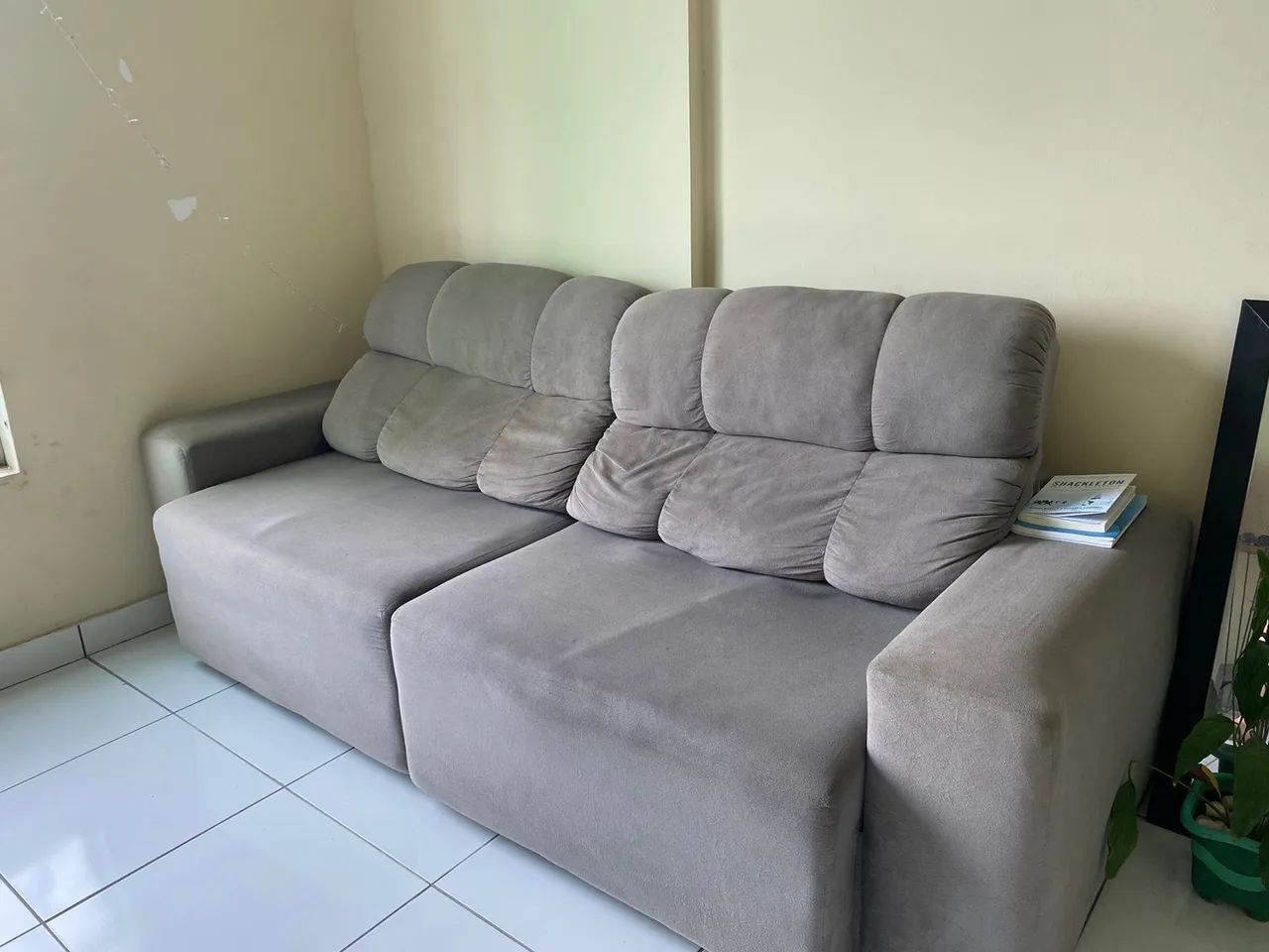 Sofá-cama retrátil 3 lugares (cinza)