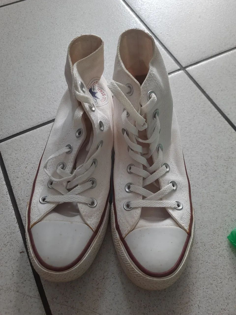 Converse all star cano médio branco