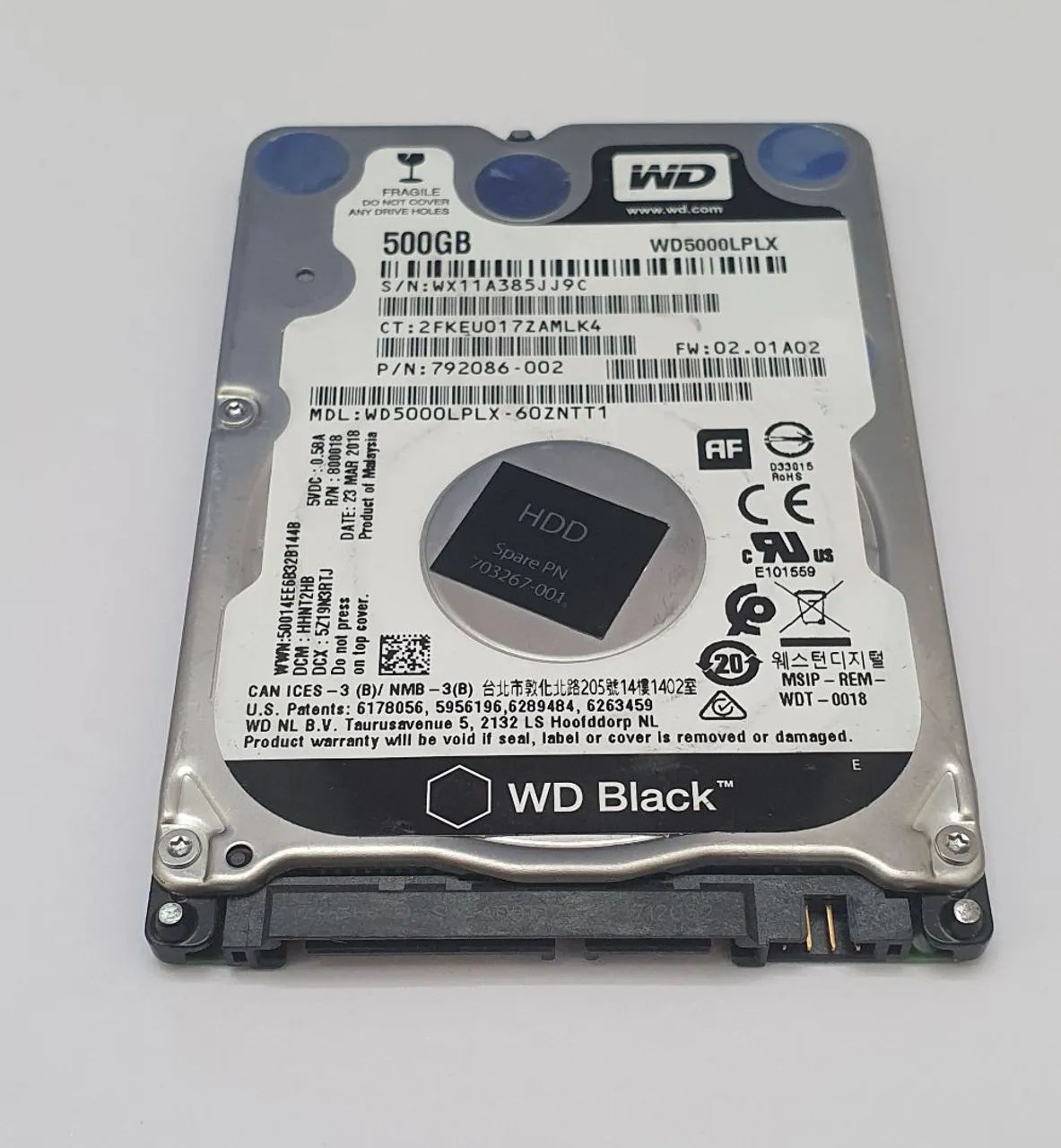 HD Western Digital 500GB Slim para notebook 