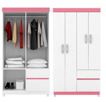 Maravilhoso Guarda Roupa 4 Portas Branco/Rosa Novo Apenas 399,00(Entrego e Monto)