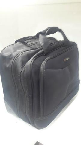 Sansonite Couro Maleta Masculina Executiva para notebook com rodinhass - Foto 4