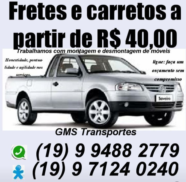 Fretes e carretos rápidos, baratos e urgentes