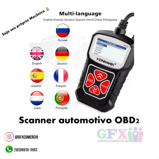 Scanner automotivo obd2 GFX