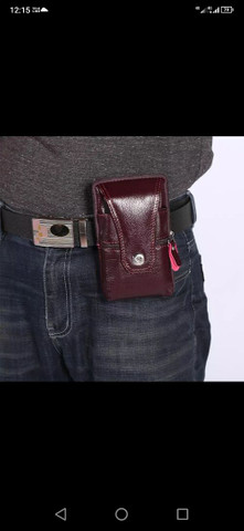Bolsa de coura porta celular e etc - Foto 3