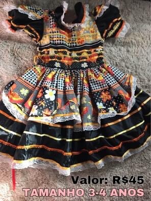 Vestido Infantil e Festa Junina Tamanho 3-4 Anos