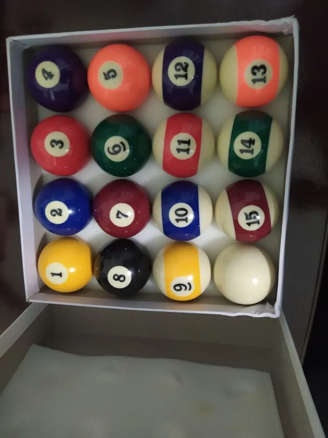 Jogo de Bola numerada faixada (com 16 bolas) - 38 mm