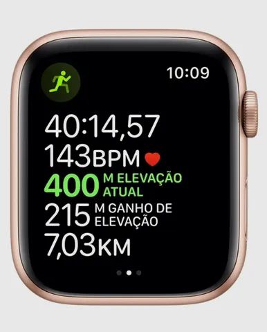 Apple Watch 5 (GPS) dourado 44mm 3 Pulseiras Cases Peliculas