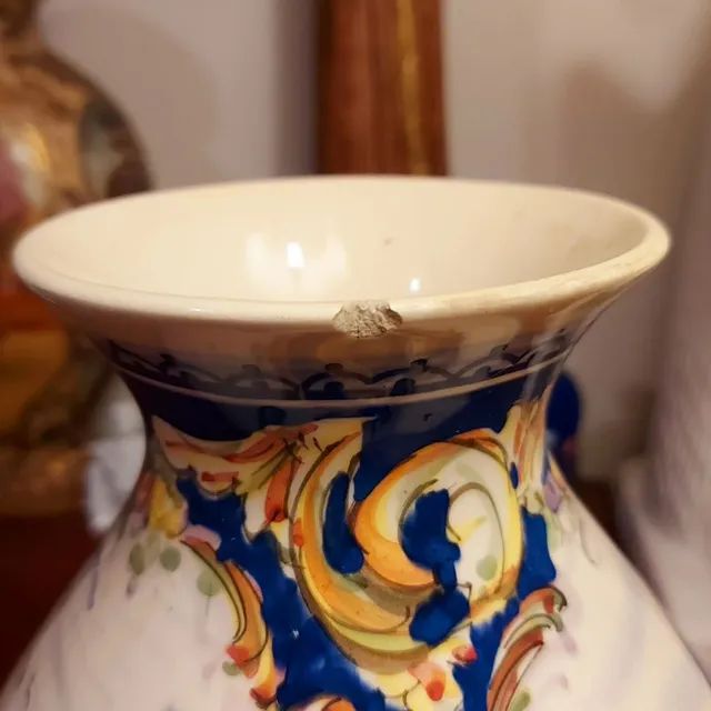 Antigo vaso pintado à mão Jorge Maltieira  - Foto 4