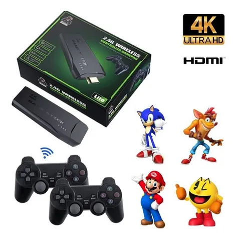 Game Stick Retrô 4K c/ 15000 Jogos + 2 Controles sem Fio na RetroConsole  VideoGames Porto Alegre