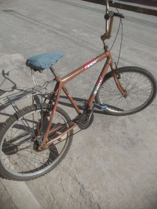 Bicicleta com bagageiro e cadeirinha infantil