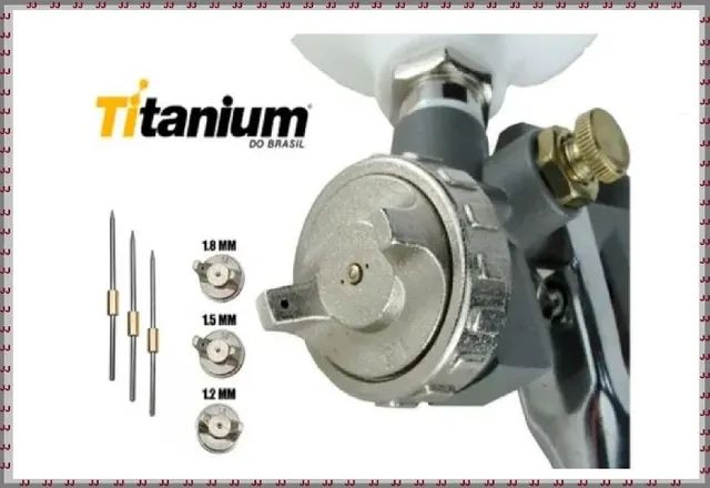 Titanium - Pistola de gravidade 600ml com 3 bicos - Foto 2