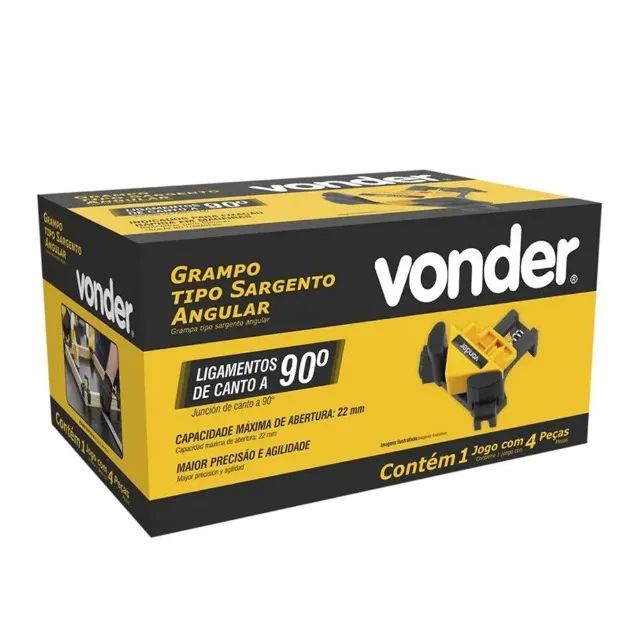 Conjunto Com 4 Peças Grampo Tipo Sargento 22mm Angular Vonder - Foto 3