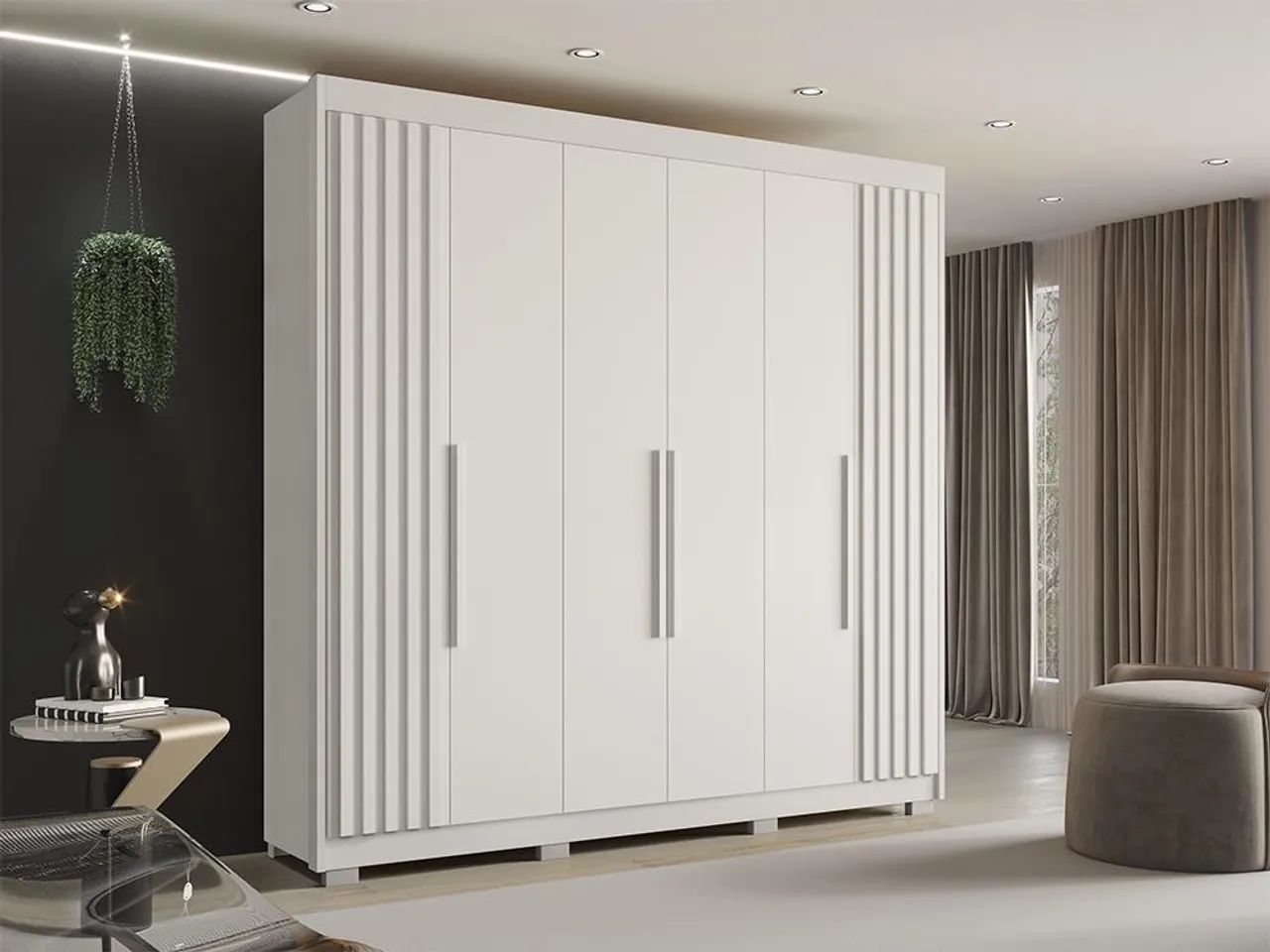 Roupeiro Casal 6 Portas Design Ripado 100%MDF s866 - Foto 3