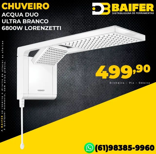 Chuveiro Acqua Duo Ultra Branco 6800w Lorenzetti