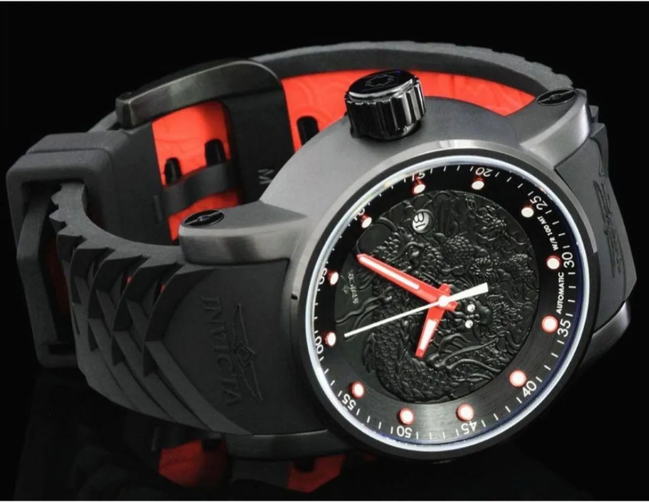 Relógio Invicta Yakuza Dragão Todo Cravejado Novo Na Caixa