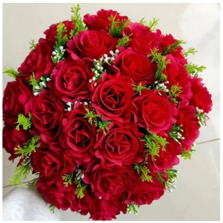 Buquê de rosas com folhagem C/24