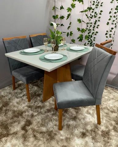 Conjunto de mesa com 4C 100% MDF