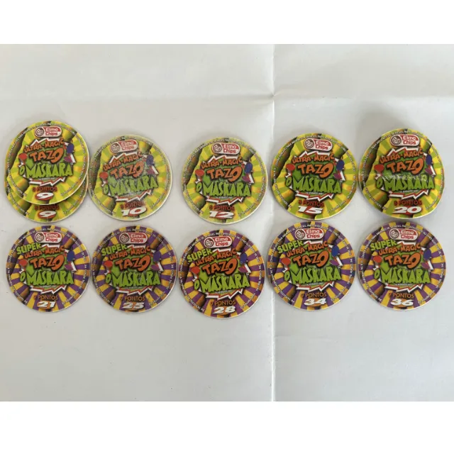 08 Tazos Ultra Magic Tazos Elmachips Série O Máscara com 08 unidades + 01 repetido