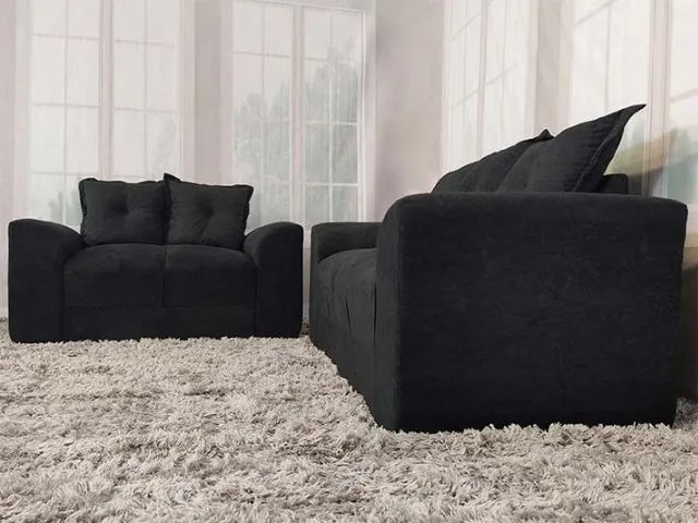 Sofá Preto 2 e 3 Lugares - Foto 2