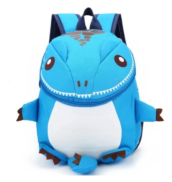Mochila Infantil Dinossauro realista Azul Nova - Foto 3