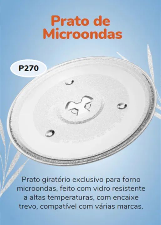 Prato Para Micro-ondas Médio 27cm Encaixe Trevo