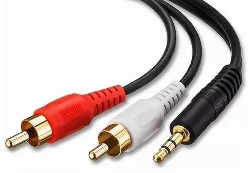 Cabo Auxiliar P2 X 2rca 1,5 Metros Áudio Estéreo Plugue Conector - Foto 2