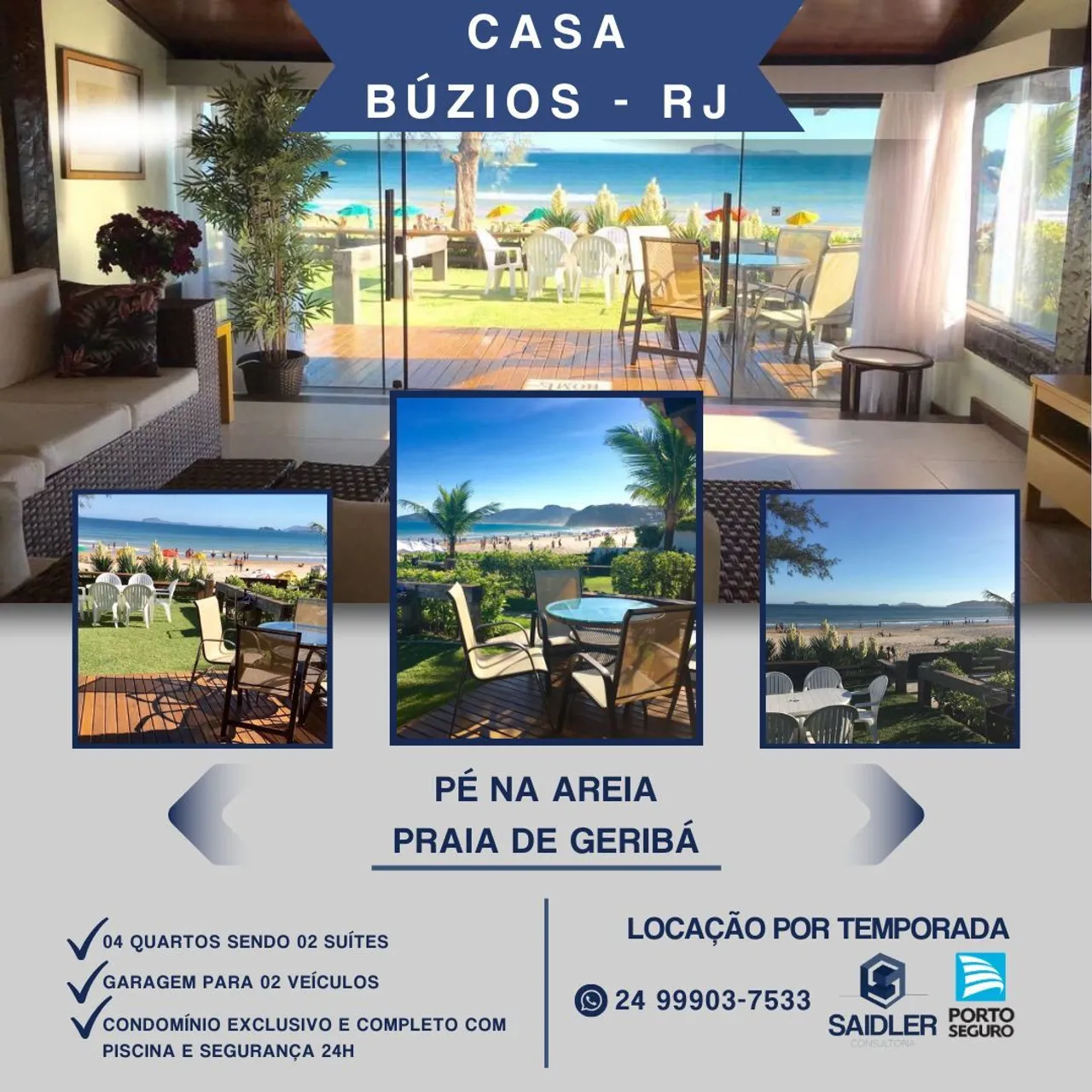 Casa alto padrão - Temporada - Geribá - Búzios