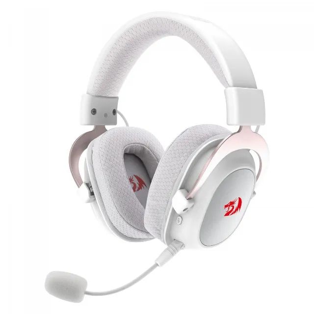 Headset Gamer Redragon Zeus Pro Branco Sem Fio Bluetooth Surround 7.1 - WZetta - Foto 2
