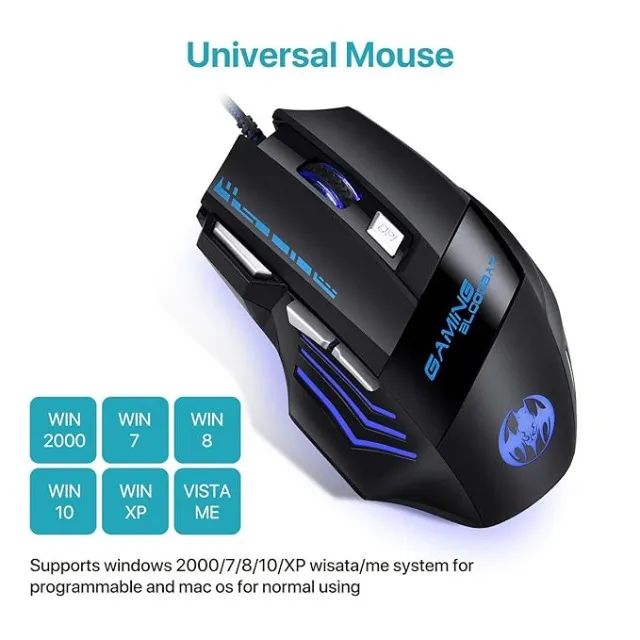 Gaming Blood bat Mouse 7 LED Colors 7 Button - Foto 3