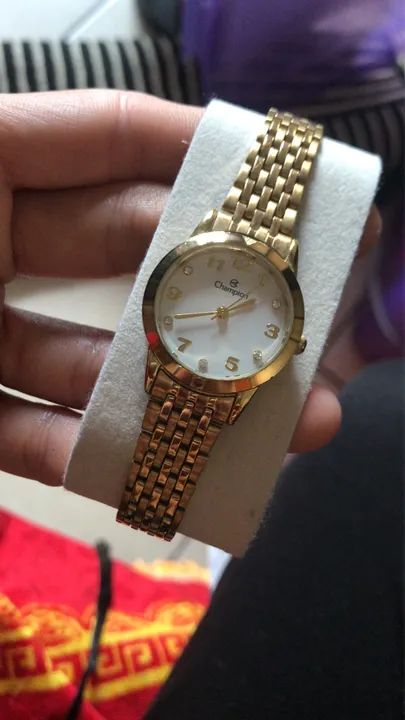 Relogio de pulso, dourado - Foto 4