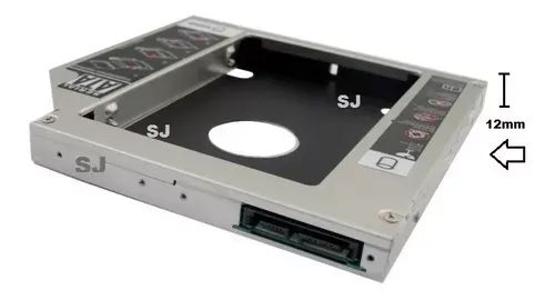 Caddy case adaptador universal 9.5mm segundo hd ssd sata para notebook - Foto 2