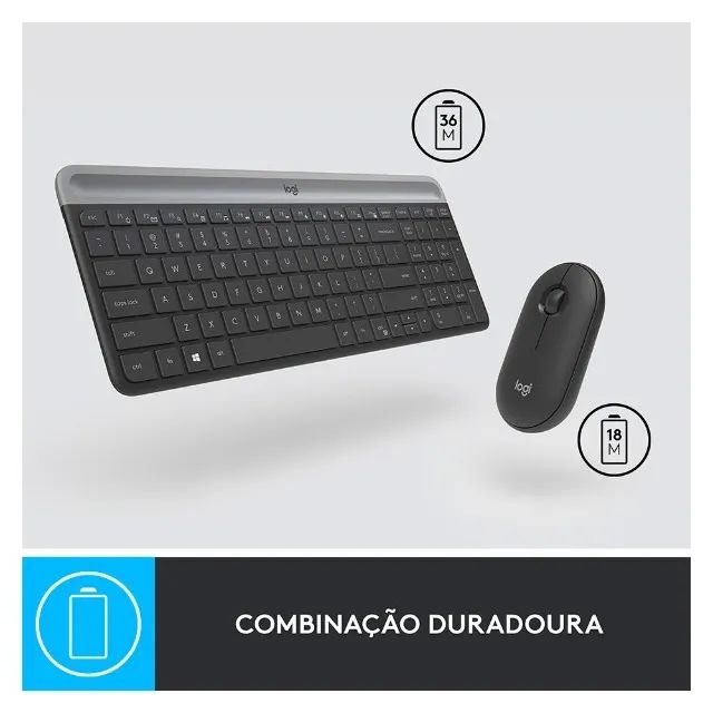 Combo Teclado e Mouse sem fio Logitech MK470 com Design Slim 005185 - Foto 3