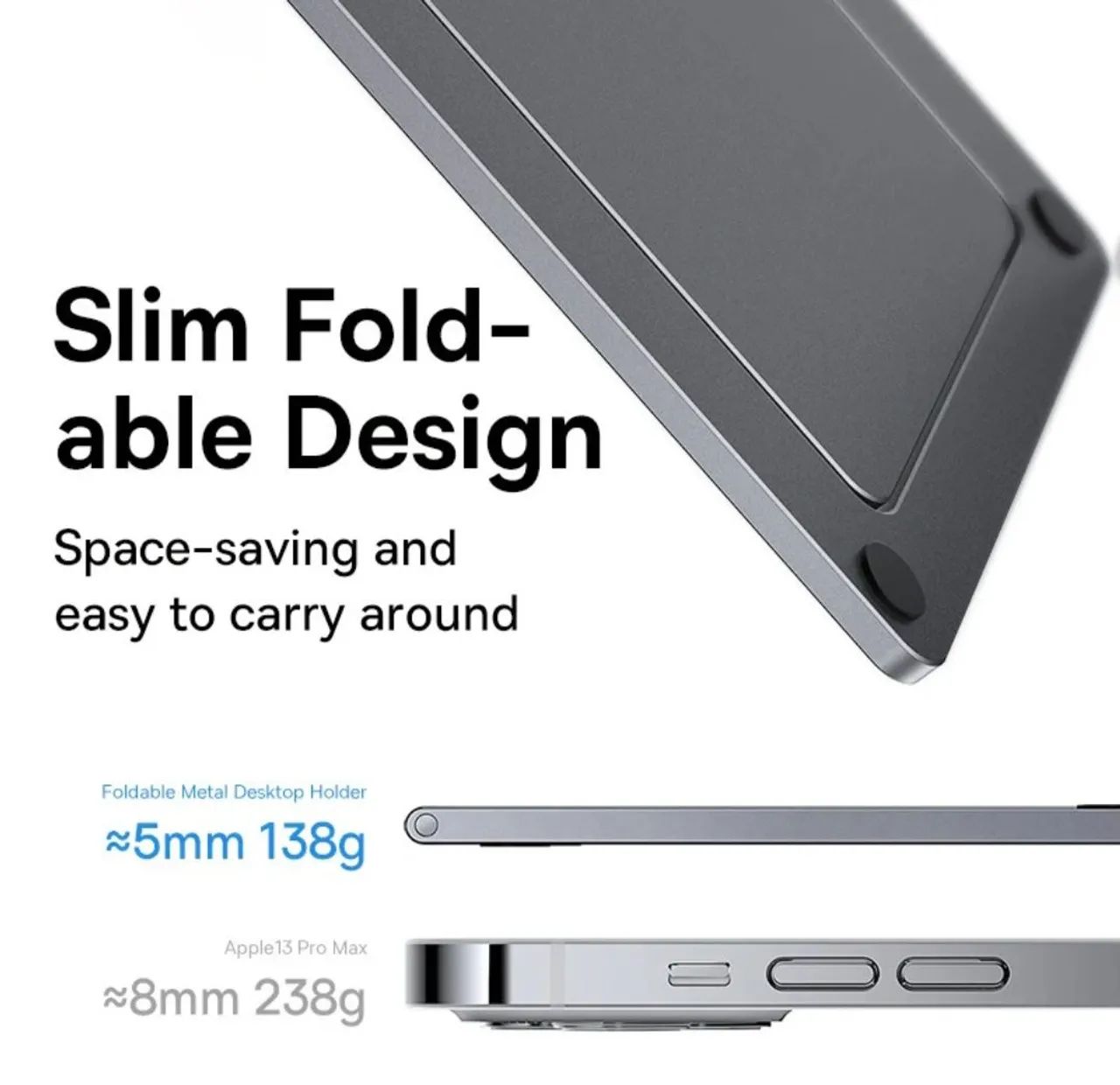 Suporte de mesa P/ celular Baseus dobrável Metal - Foto 4