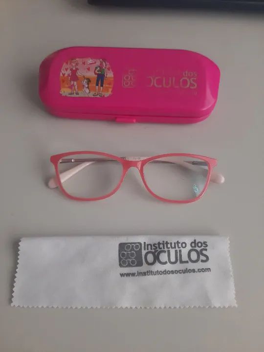 Armação de óculos Rosa com Prata 