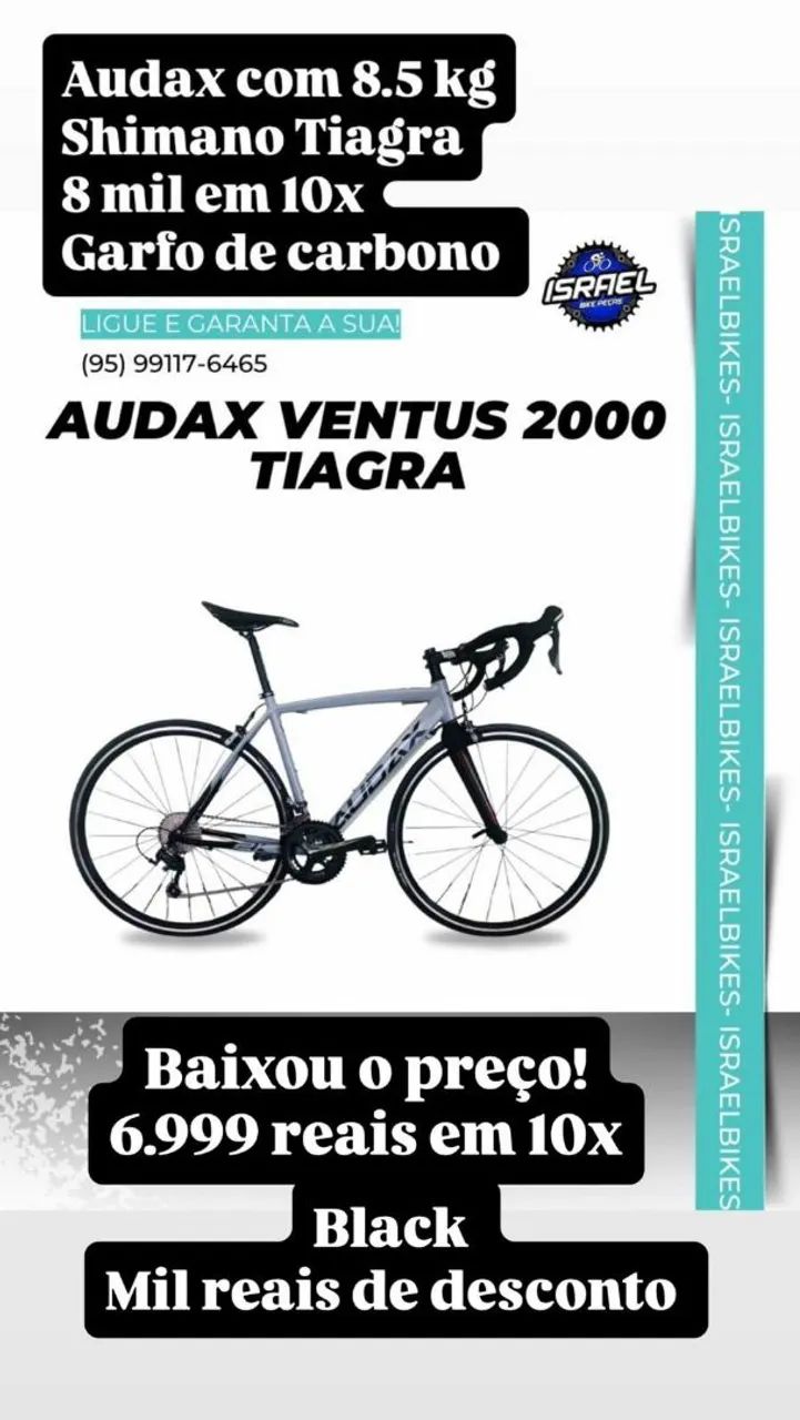 Mega desconto speed Audax ventus 2000 tiagra componentes de alta qualidade e super leves 
