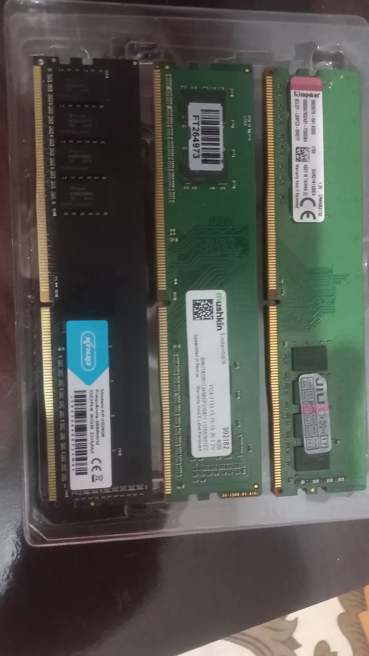 Memórias RAM DDR4 8GB e 4GB - Kingston, Mushkin e Knup