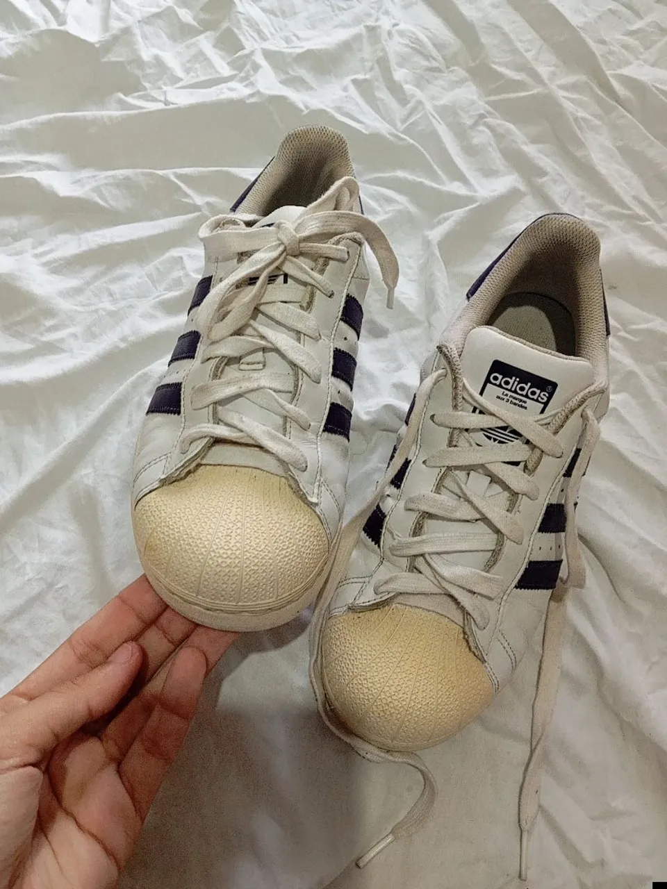 Adidas Superstar Branco com roxo
